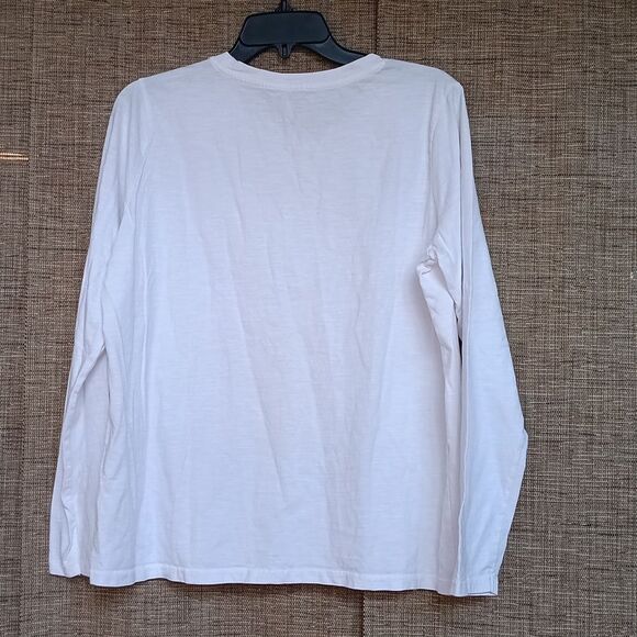 Sonoma White Long Sleeve Cotton  Tee - Picture 3 of 3